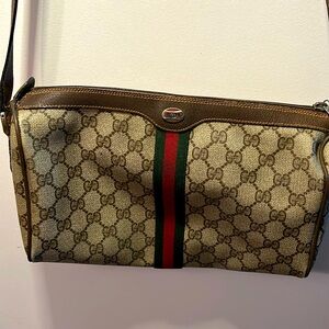Vintage Gucci Accessory Collection GG Monogram Sherry Line  Crossbody